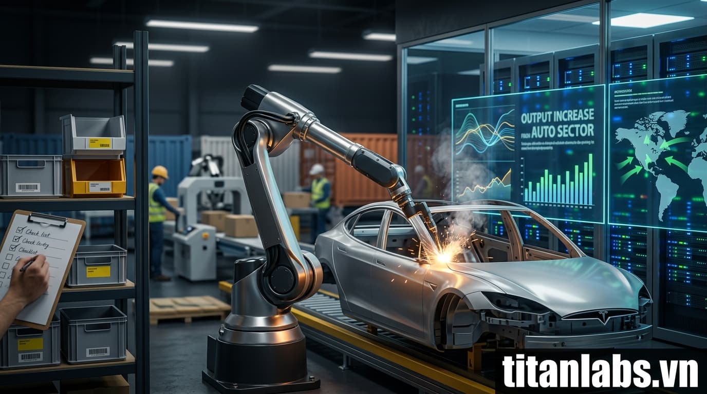 Sản xuất Mỹ tăng nhờ ô tô, AI; lo ngại thiếu hụt nguồn cung