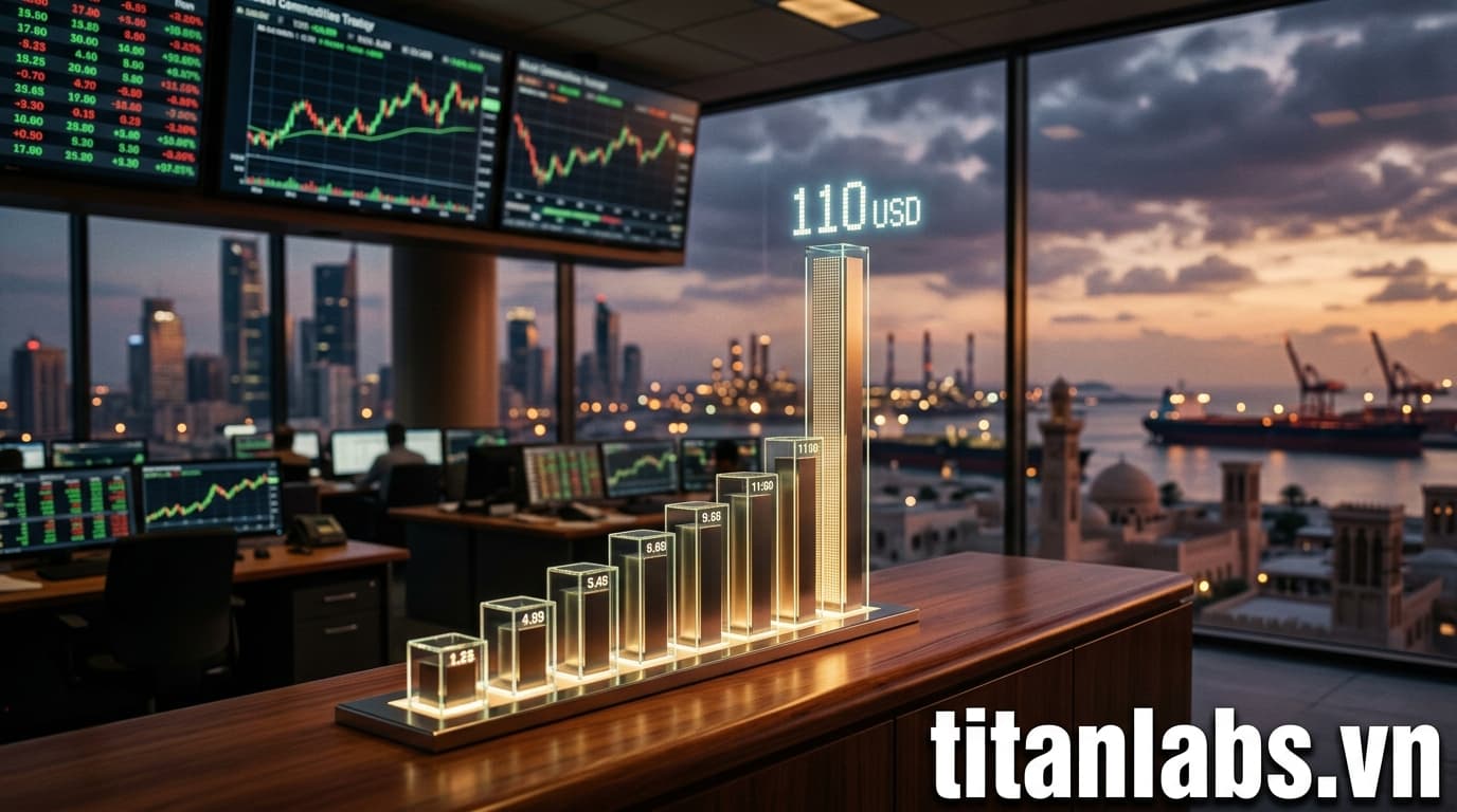 Giá dầu thế giới vọt lên 110 USD do xung đột Trung Đông