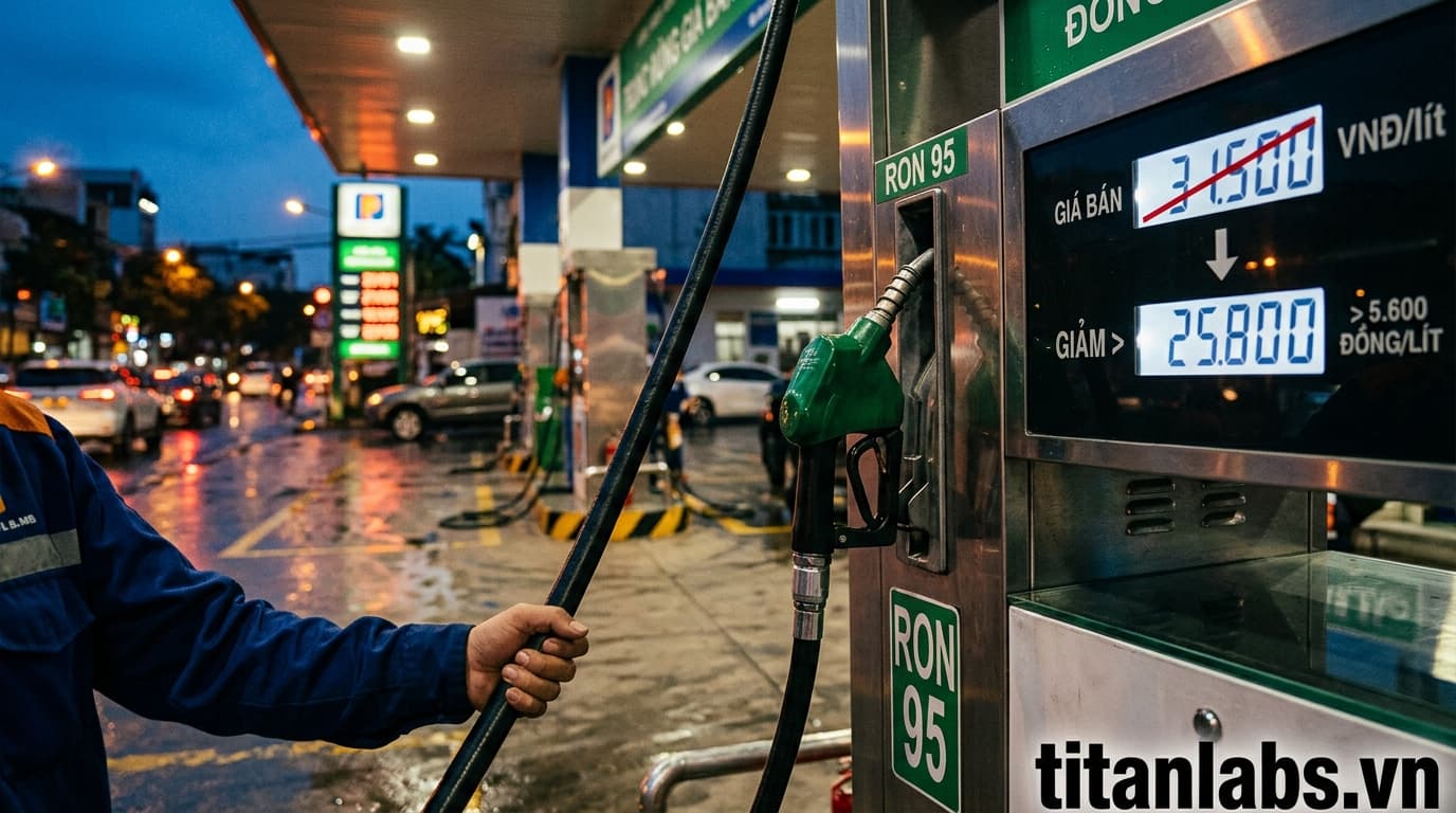 Giá xăng dầu giảm mạnh, RON 95 giảm hơn 5.600 đồng/lít
