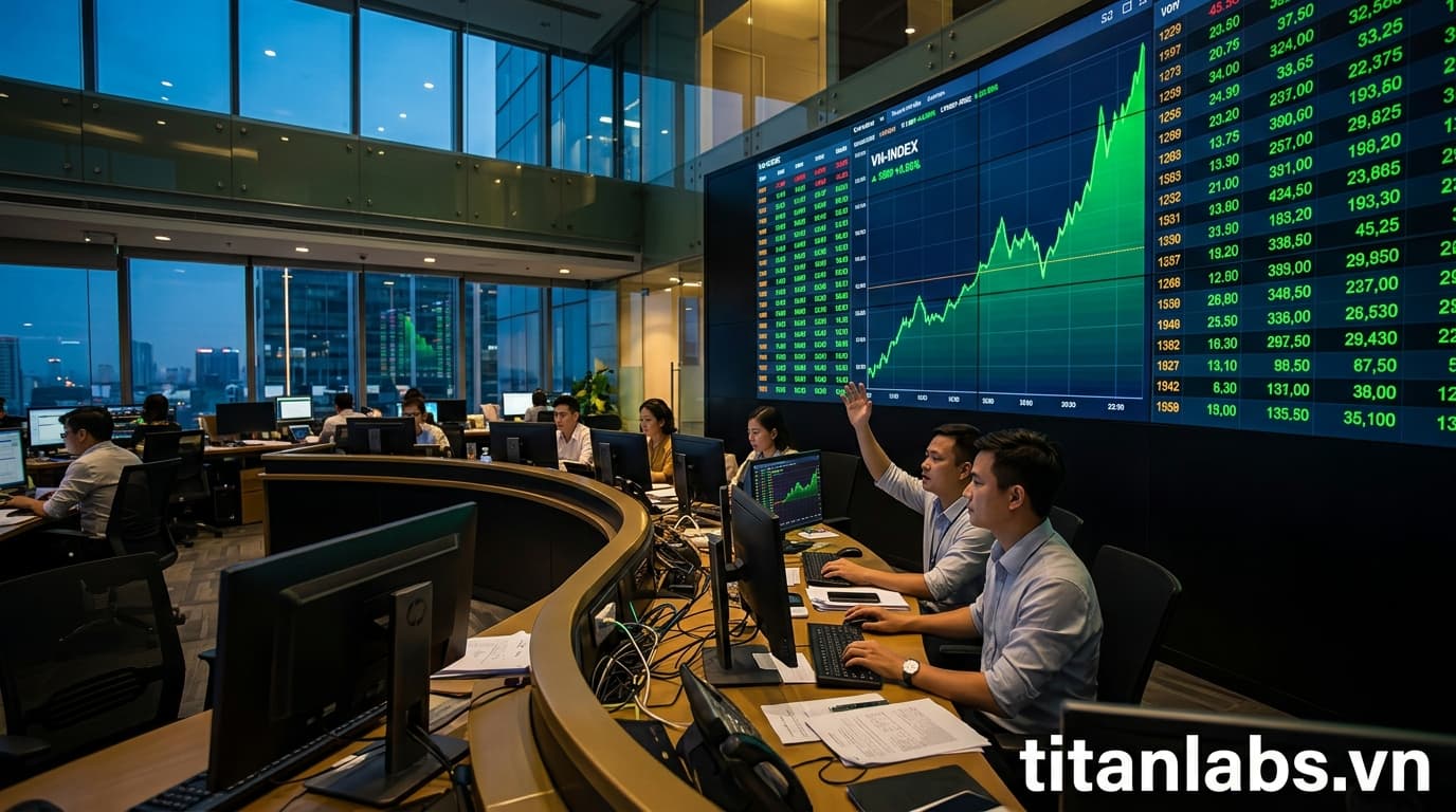 VN-Index tăng mạnh 43 điểm, thanh khoản cải thiện