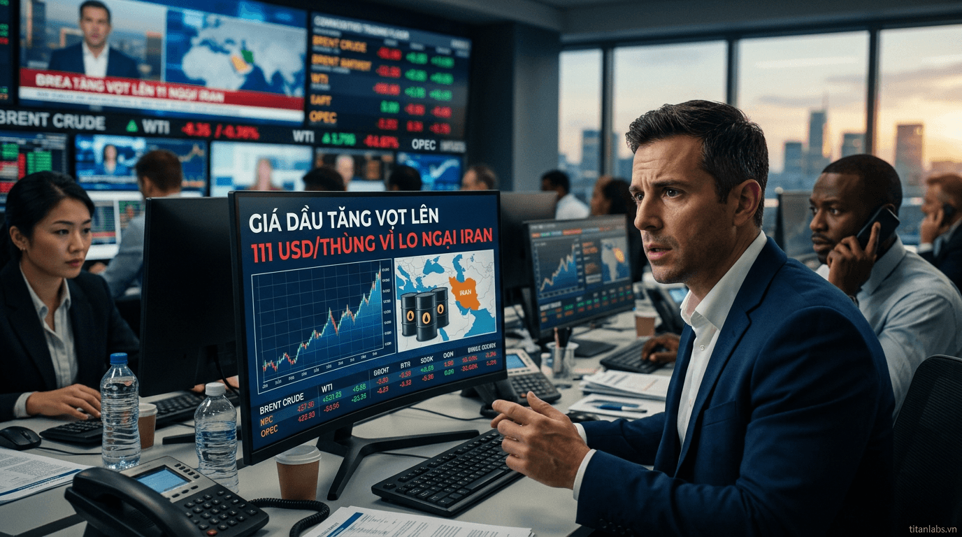 Giá dầu tăng vọt lên 111 USD/thùng vì lo ngại Iran