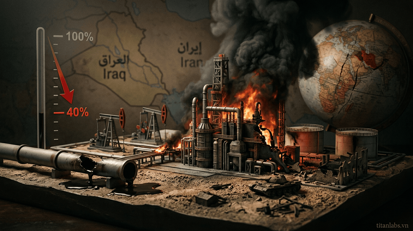 Sản lượng dầu Iraq giảm 60% do chiến tranh Iran
