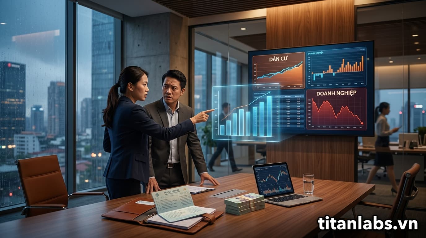 Tiền gửi dân cư tăng chậm, doanh nghiệp sụt giảm sâu