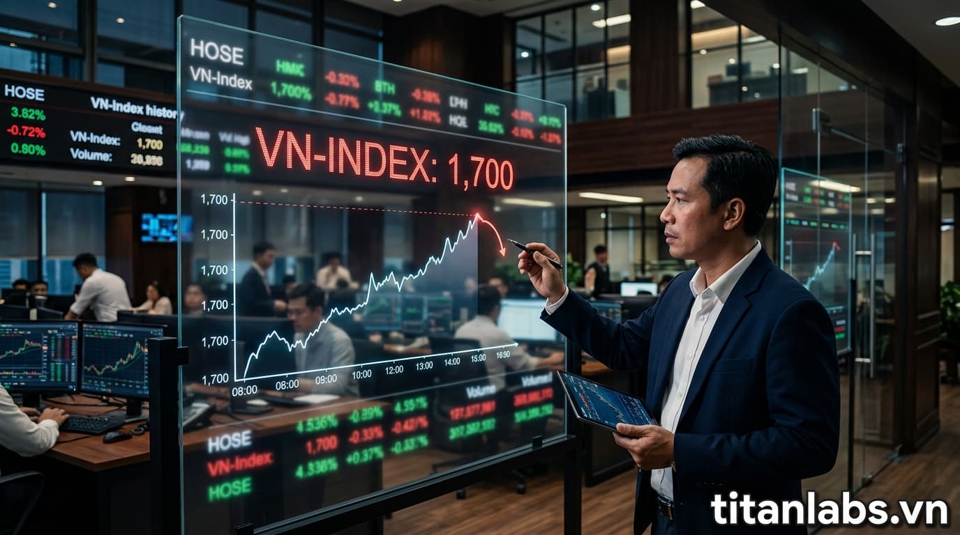 VN-Index gặp khó tại ngưỡng 1.700 điểm