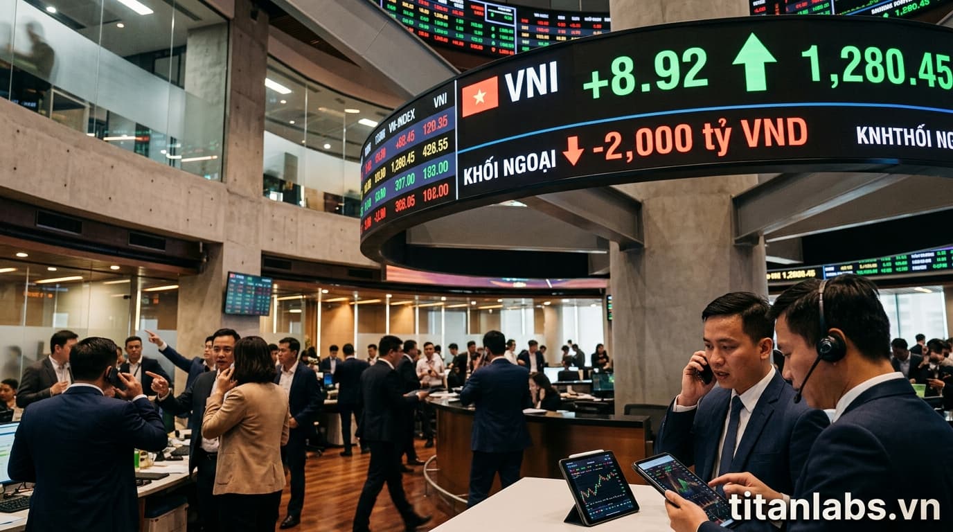 Khối ngoại bán ròng 2.000 tỷ, VN-Index tăng gần 9 điểm