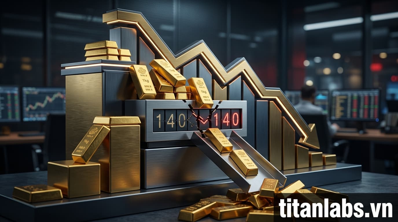 Giá vàng giảm 13% sau 2 tuần, thủng mốc 140 triệu đồng/lượng