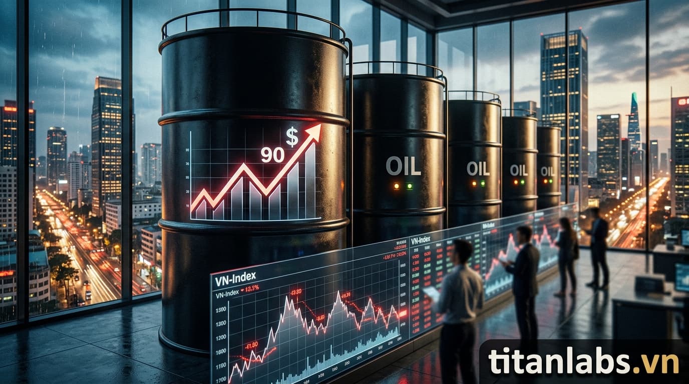Giá dầu khó dưới 90 USD/thùng, tác động VN-Index?