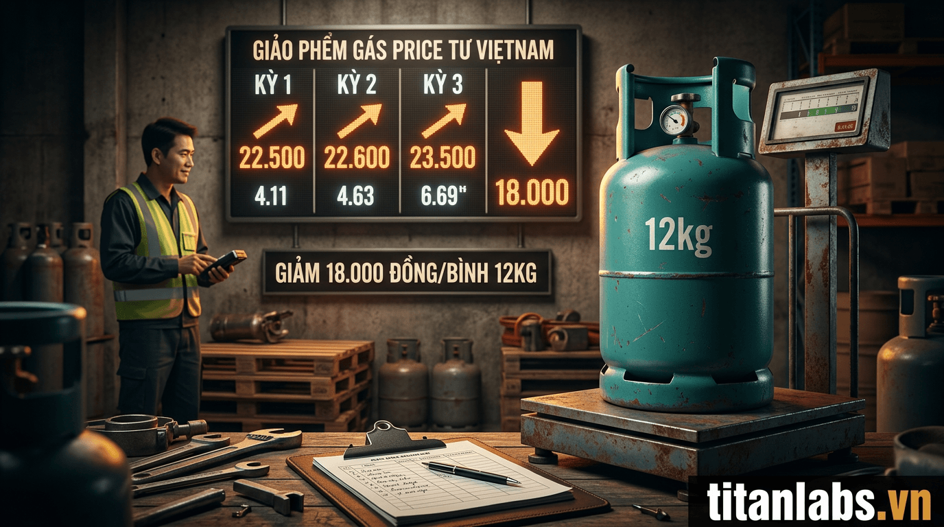 Giá gas giảm 18.000 đồng/bình 12kg sau 3 kỳ tăng liên tiếp
