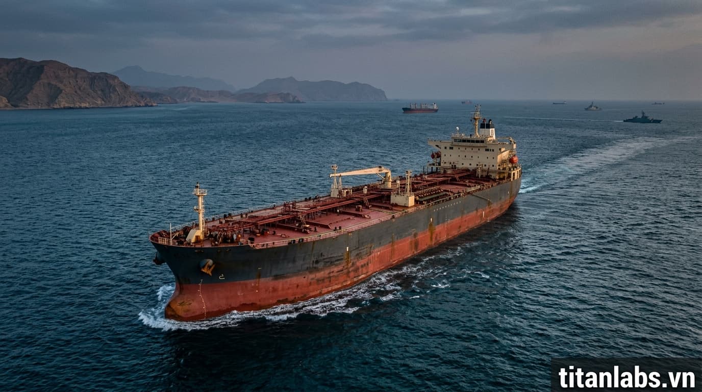 Giá dầu tăng vọt do căng thẳng tại eo biển Hormuz