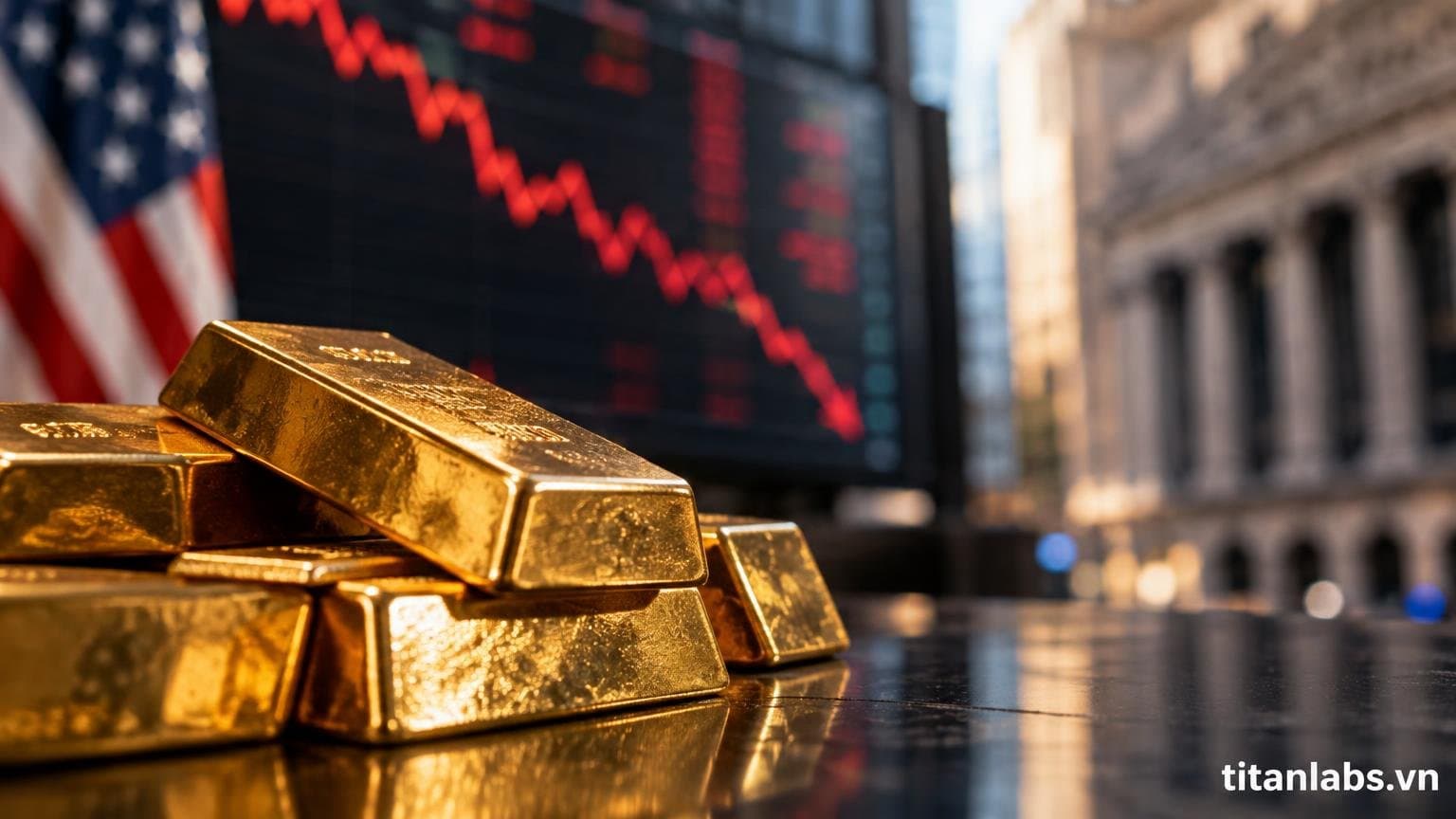 Giá vàng trượt mạnh về gần 4.000 USD/oz