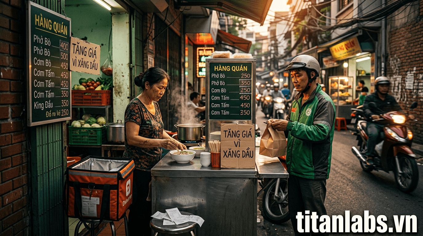 Hàng quán, phí ship đồng loạt tăng giá vì xăng dầu