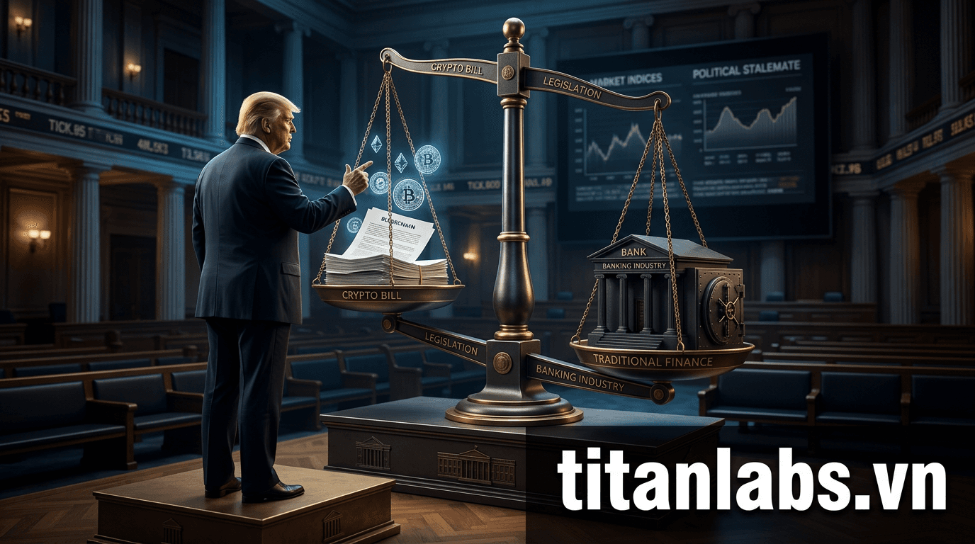 Trump chỉ trích ngân hàng, dự luật crypto bế tắc