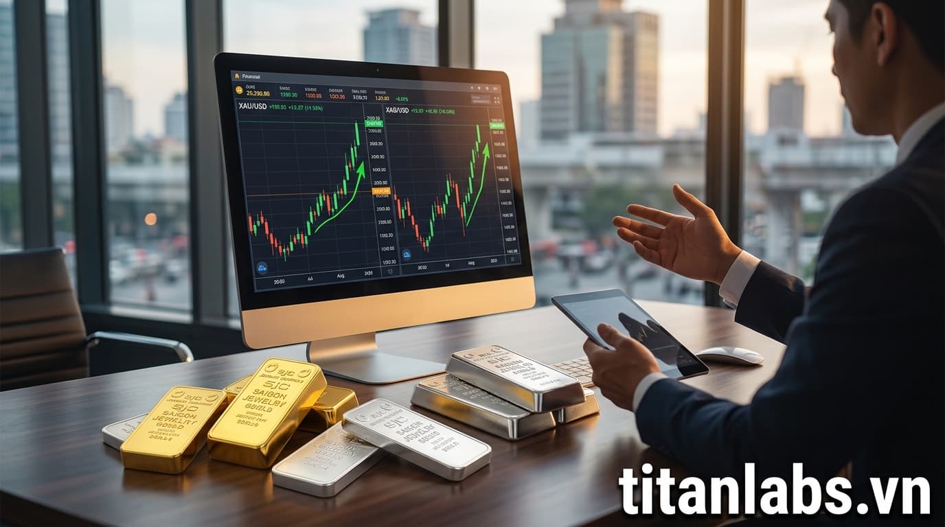 Giá vàng, bạc SJC bật tăng sau phiên giảm mạnh