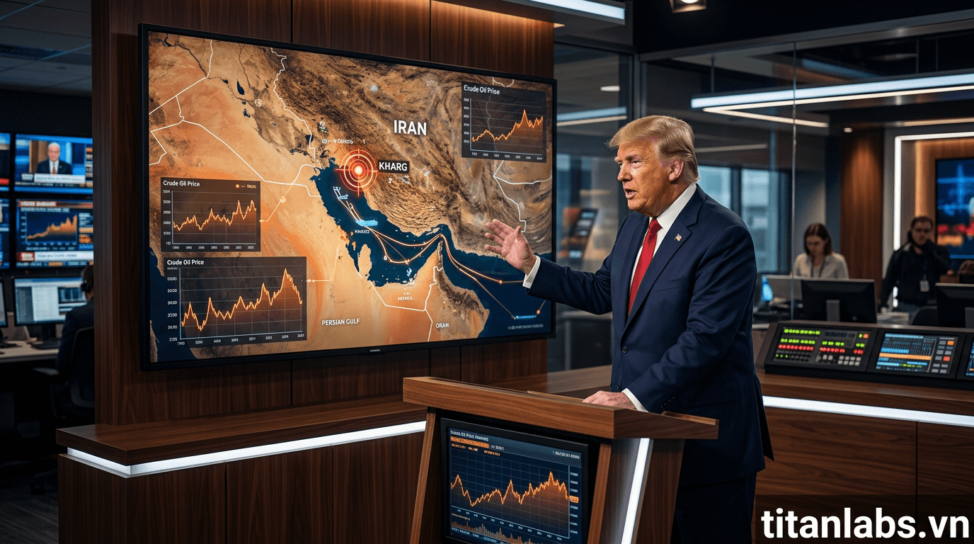 Trump cảnh báo tấn công đảo Kharg, gây áp lực bảo vệ dầu mỏ