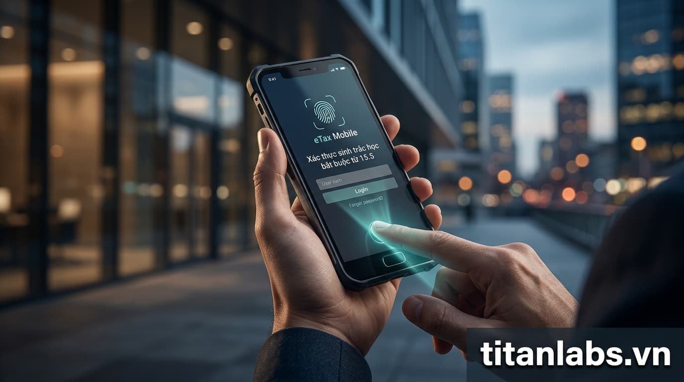 Xác thực sinh trắc học trên eTax Mobile bắt buộc từ 15.5