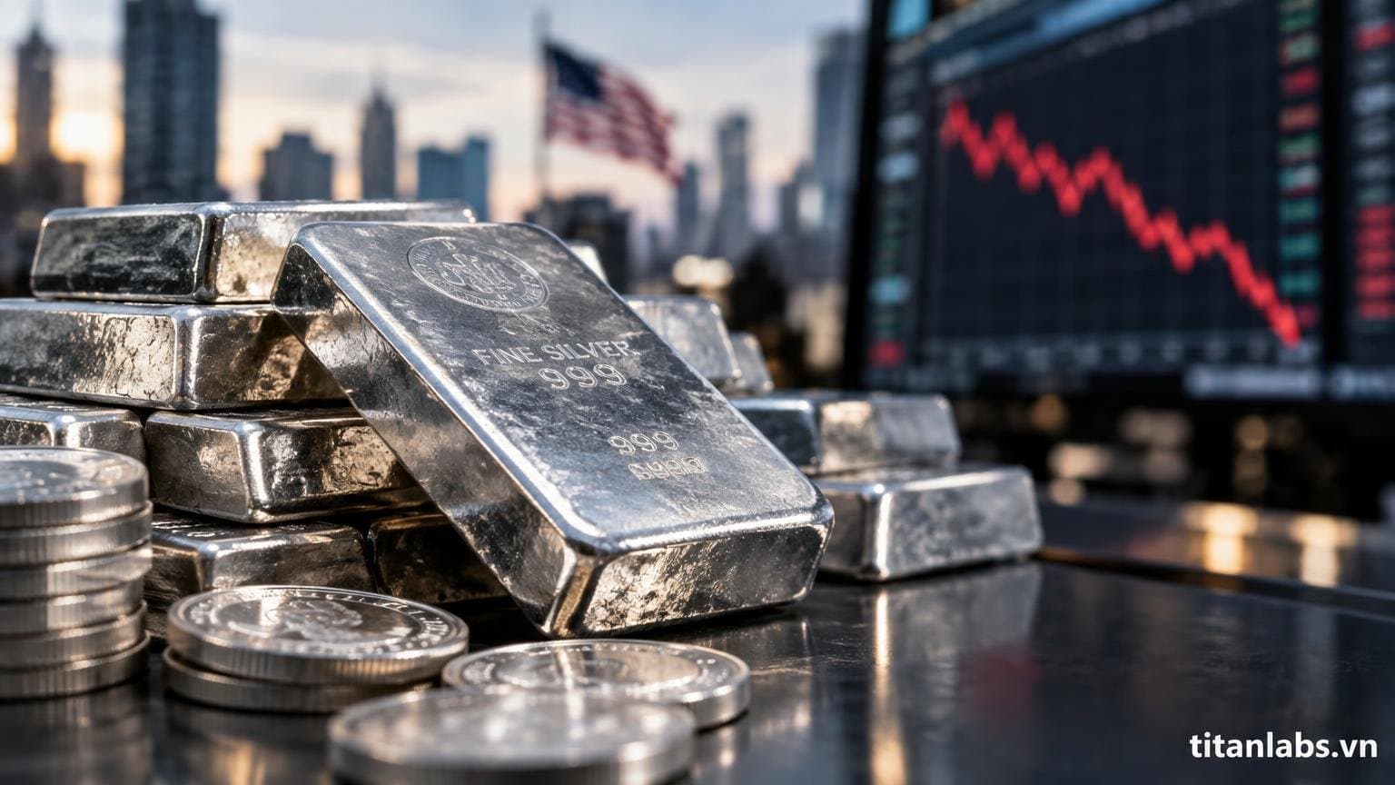 Giá bạc giảm hơn 6%, quỹ SLV gom mạnh 25 tấn