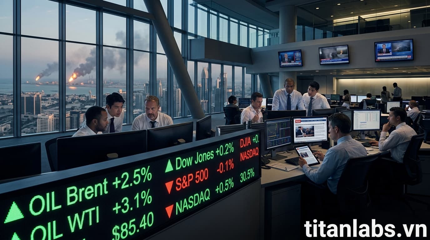 Dầu tăng, chứng khoán trái chiều sau không kích mới của Mỹ