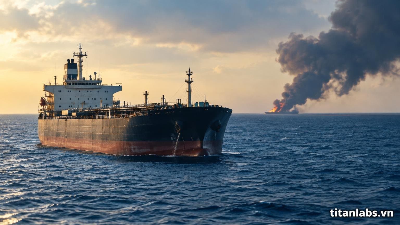 Căng thẳng eo biển Hormuz: Tàu chở dầu bị tấn công