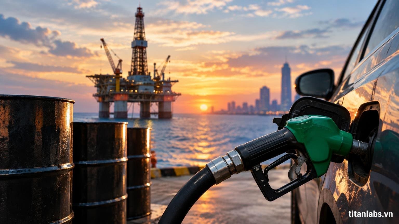 Giá dầu Brent lập đỉnh 6 tháng, giá xăng nội địa giảm