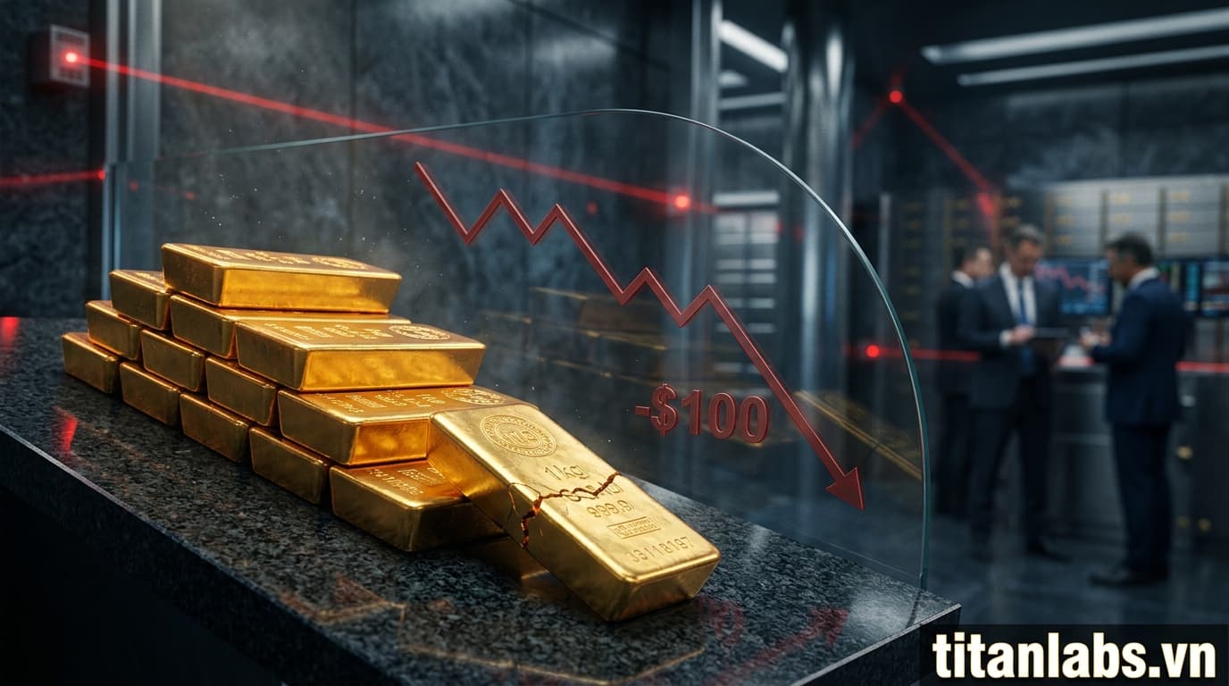 Giá vàng thế giới giảm mạnh hơn 100 USD/ounce 3 phiên liên tiếp