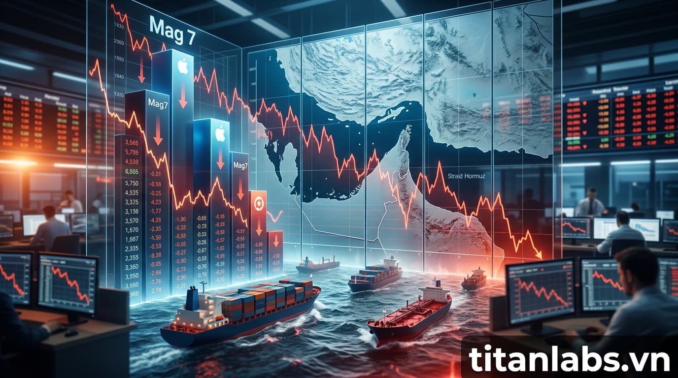Chứng khoán Mỹ trượt dốc vì Hormuz và Mag 7