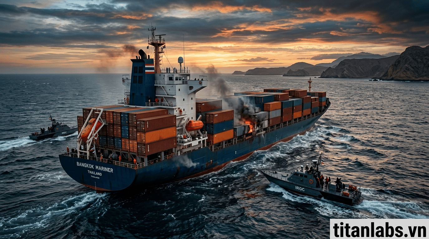 Tàu hàng Thái bị tấn công gần eo biển Hormuz