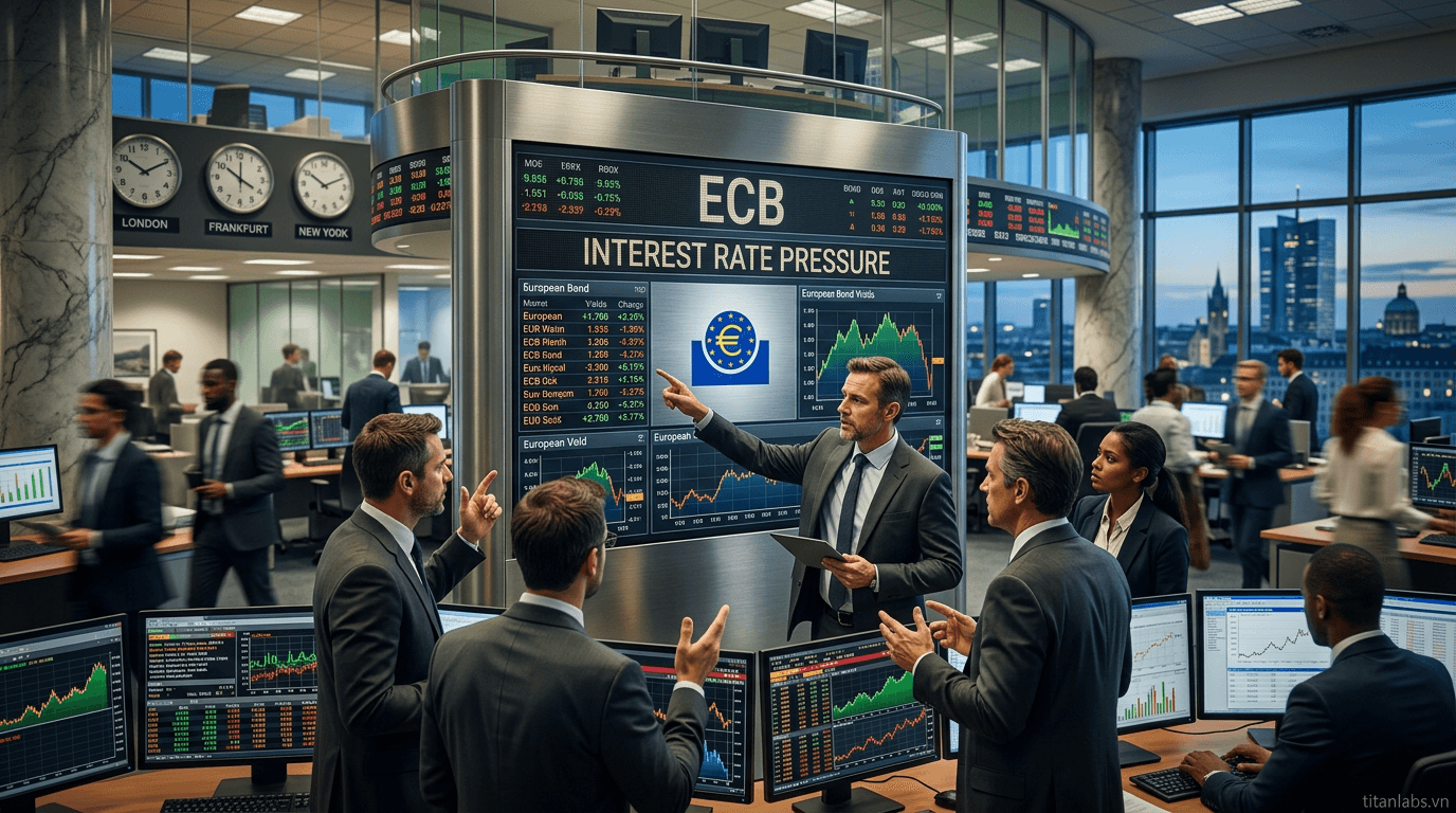 ECB đối mặt áp lực tăng lãi suất từ thị trường
