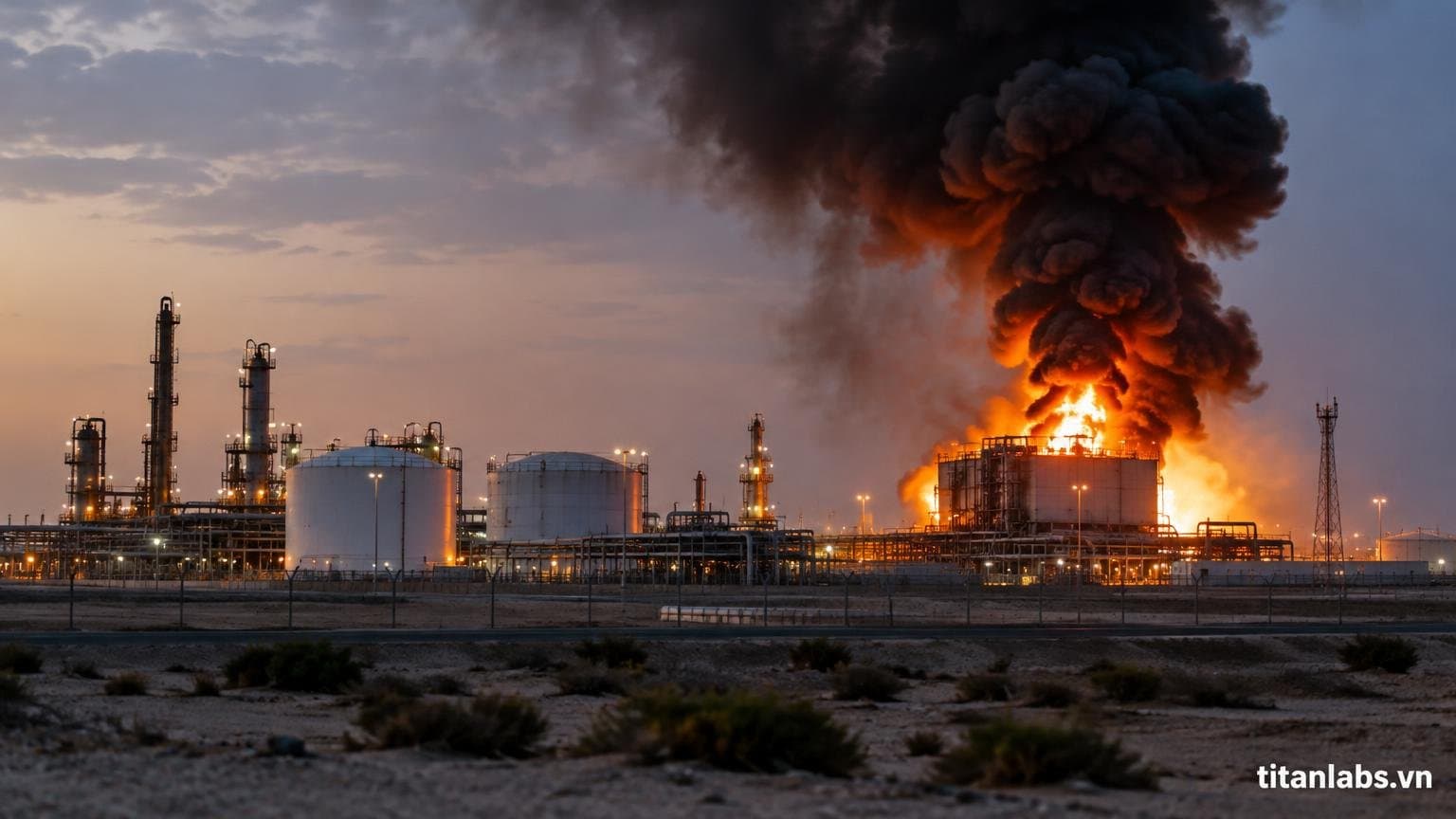 Trụ sở Saudi Aramco bị tấn công tên lửa