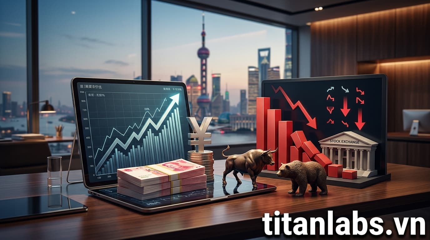 Nhân dân tệ lập đỉnh 3 năm, chứng khoán Trung Quốc giảm