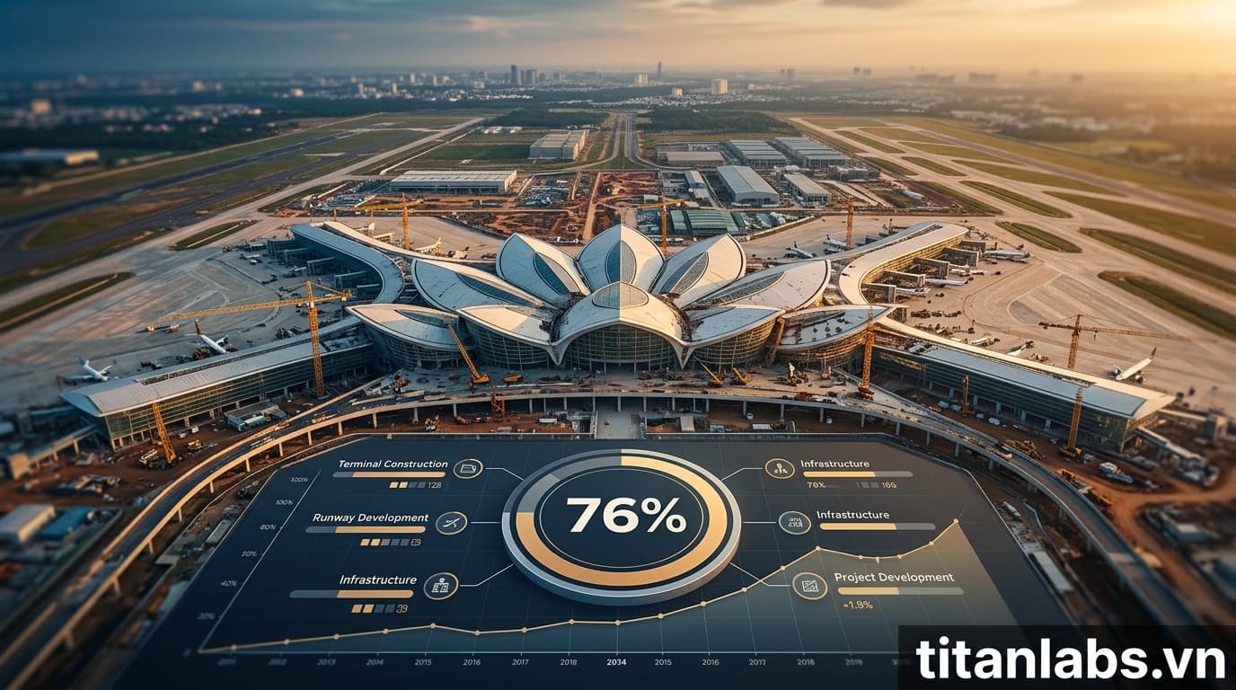 Tiến độ dự án sân bay Long Thành: Đạt gần 76% giá trị