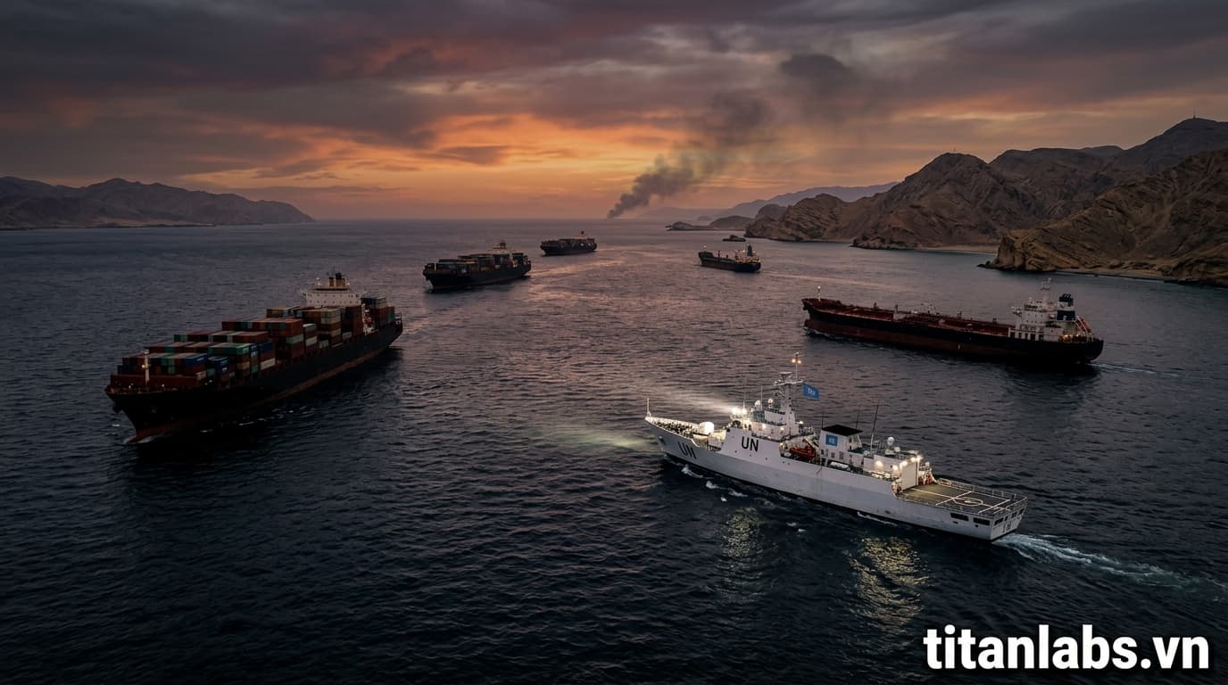 UN tạm dừng hộ tống tàu qua Eo biển Hormuz sau vụ tấn công