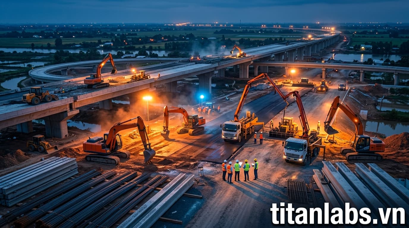 Cao tốc hơn 9.700 tỷ tại Cần Thơ thi công xuyên lễ
