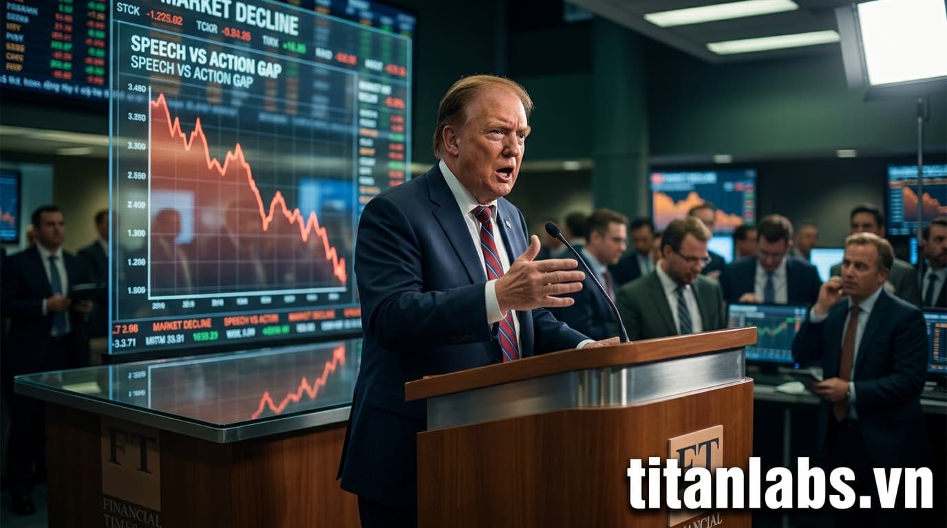 Thị trường giảm vì khoảng cách lời nói - hành động của Trump