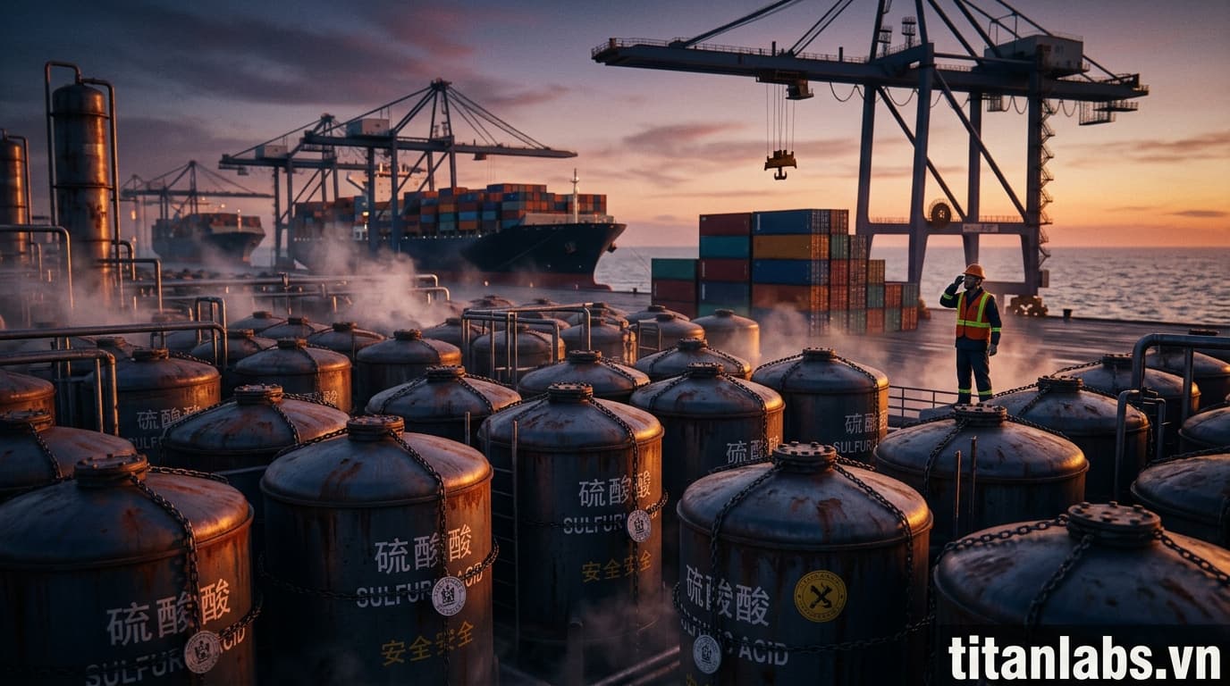 Trung Quốc cấm xuất khẩu axit sulfuric, thế giới lo ngại