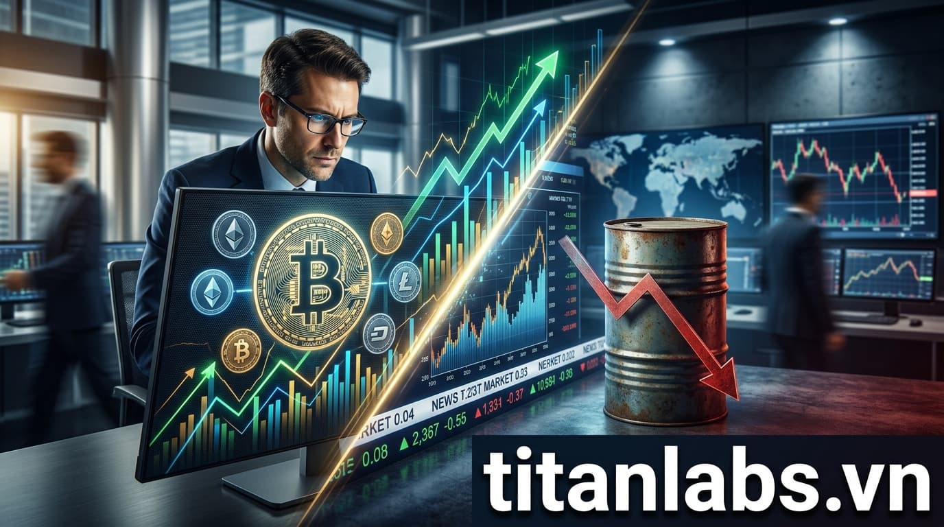 Crypto tăng mạnh, Dầu giảm vì ngừng bắn 2 tuần