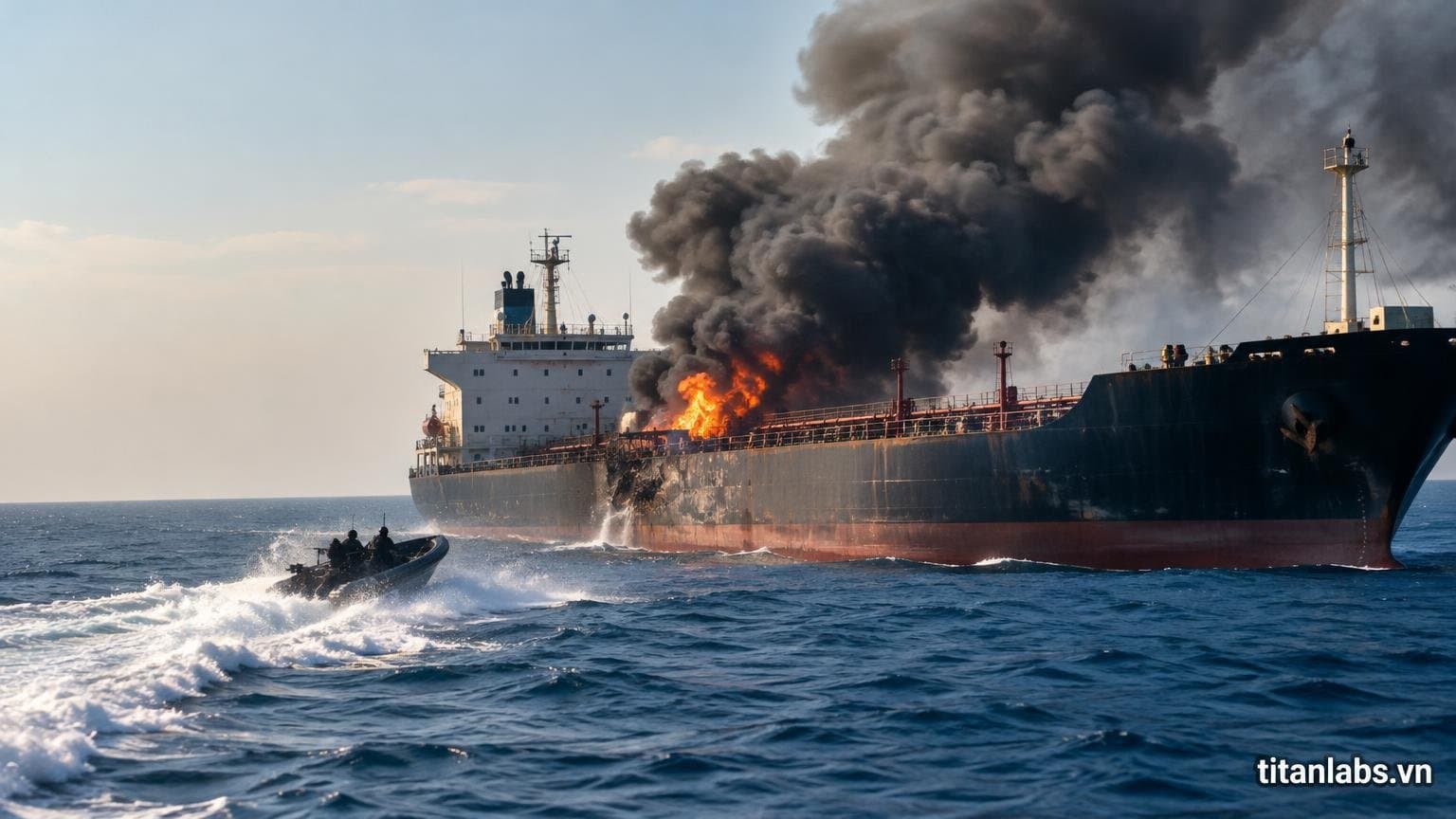 Tàu chở dầu bị tấn công tại eo biển Hormuz