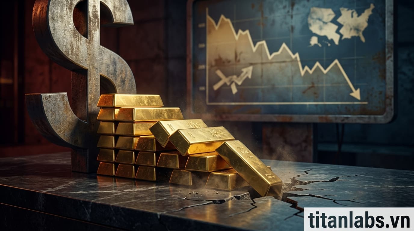 Vàng sụt giá mạnh do USD và căng thẳng địa chính trị