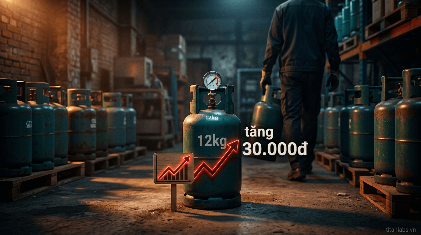 Giá gas tăng 30.000 đồng/bình 12kg từ 1/12