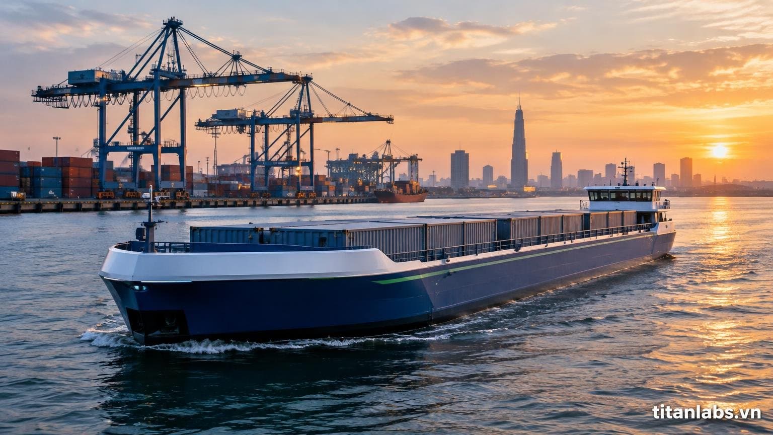 Gemadept và CMA CGM ra mắt sà lan điện 15 triệu USD