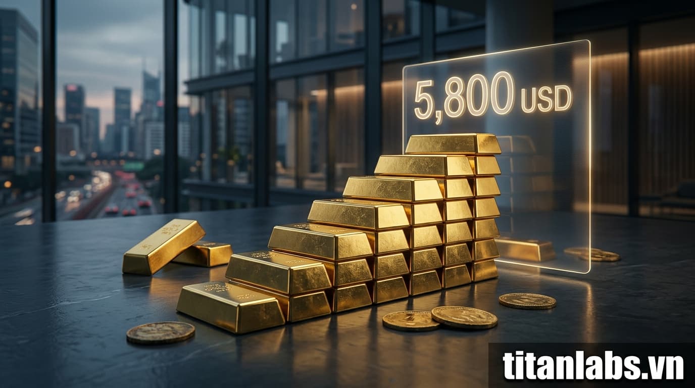 Vàng được dự báo lập đỉnh 5.800 USD trong năm nay