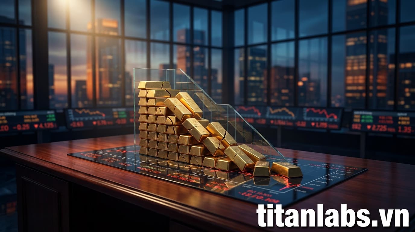 Giá vàng thế giới tiếp đà sụt giảm