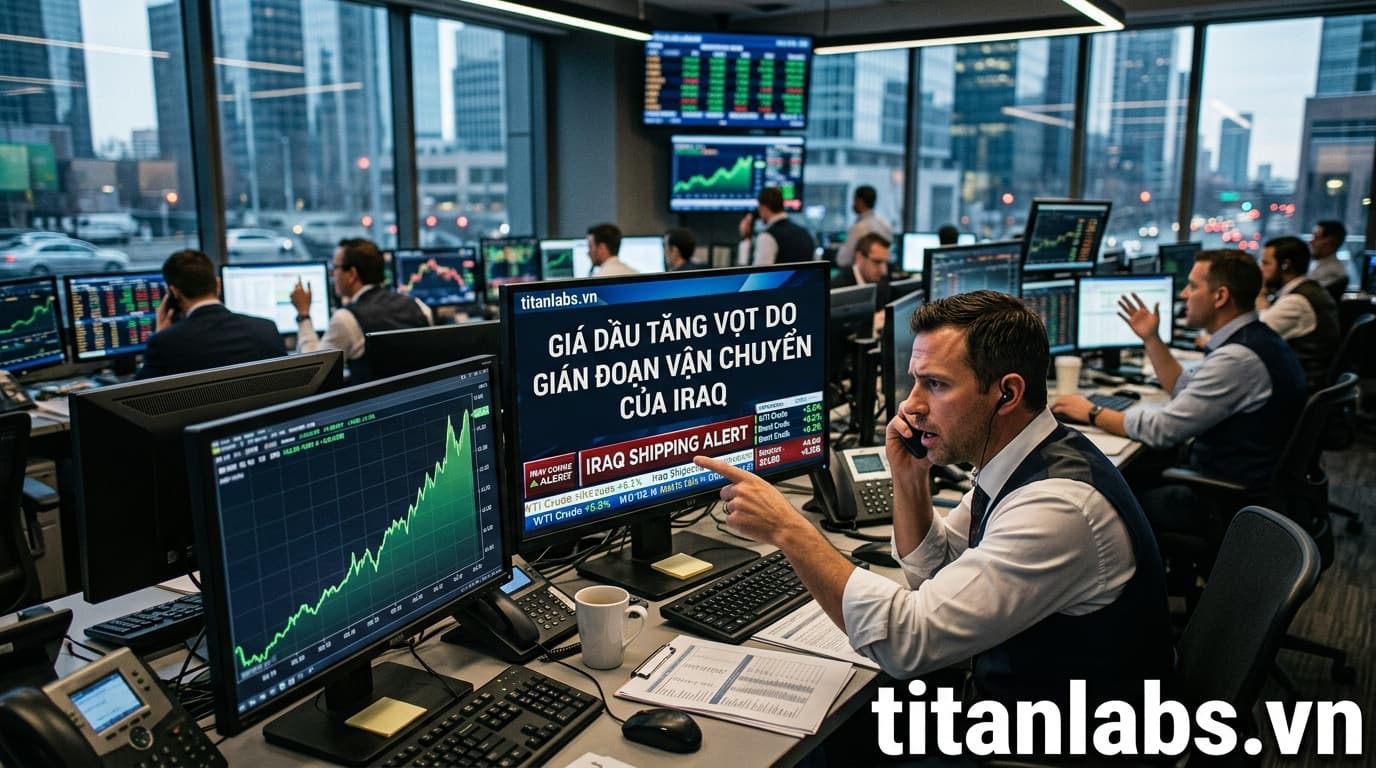 Giá dầu tăng vọt do gián đoạn vận chuyển của Iraq
