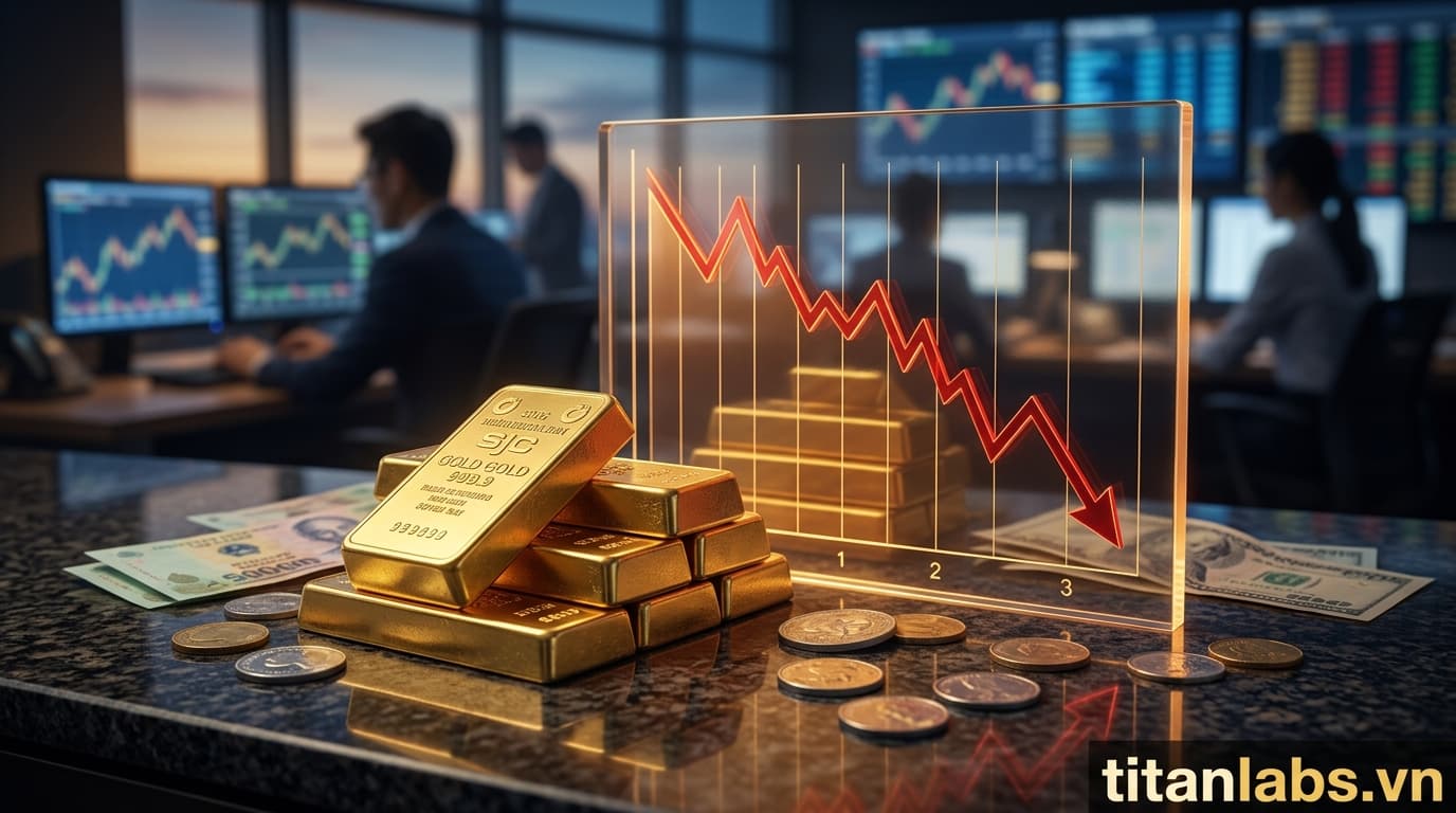 Giá vàng SJC tiếp tục giảm mạnh ngày thứ 3 liên tiếp