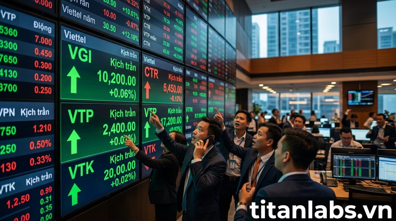 Cổ phiếu 'họ Viettel' dậy sóng, nhiều mã kịch trần