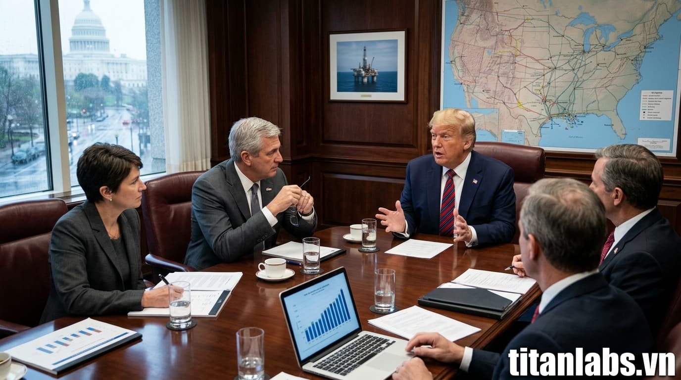 Trump họp với lãnh đạo dầu mỏ Mỹ giữa bão giá nhiên liệu