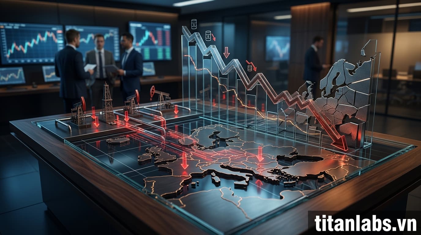 Cổ phiếu năng lượng châu Âu giảm sâu theo giá dầu