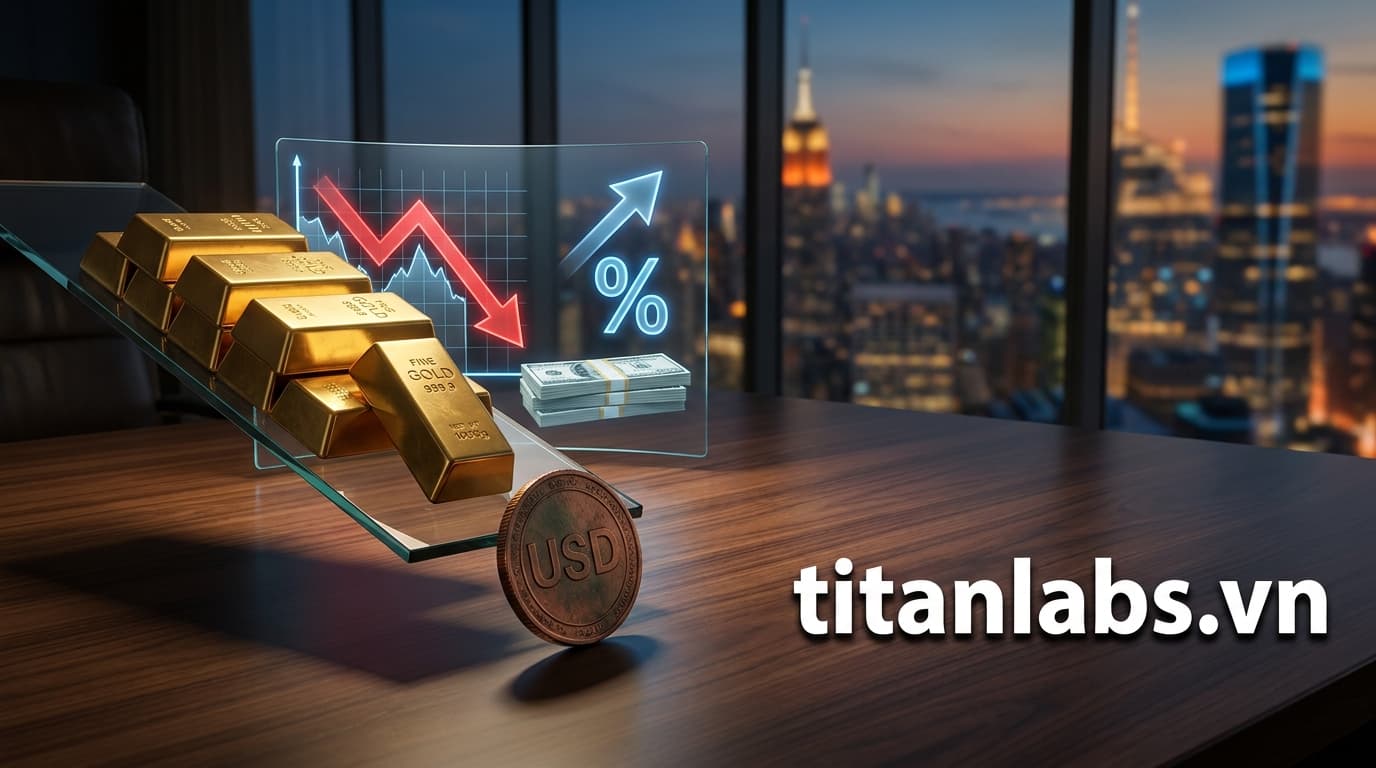 Giá vàng thế giới giảm do USD và lợi suất tăng cao