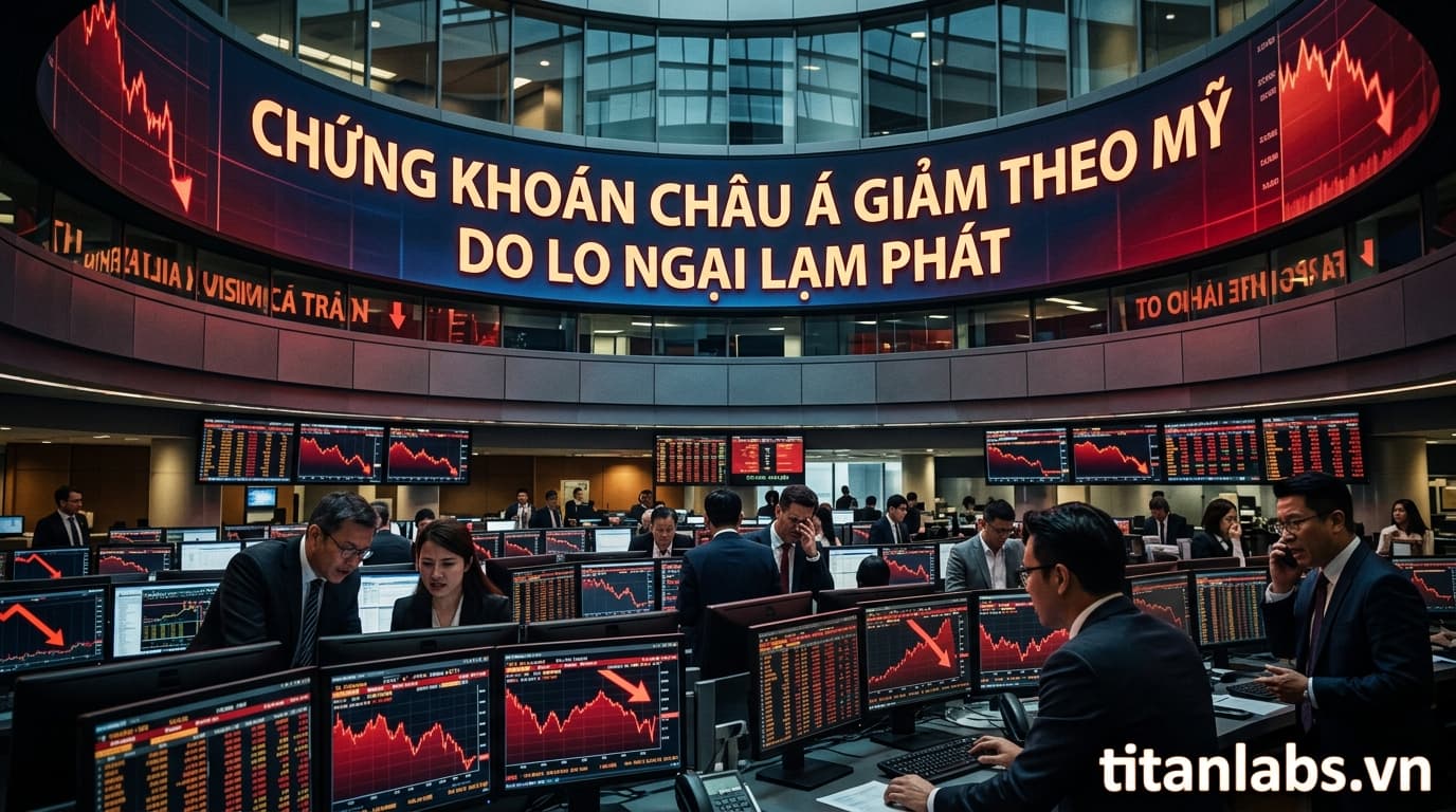Chứng khoán châu Á giảm theo Mỹ do lo ngại lạm phát