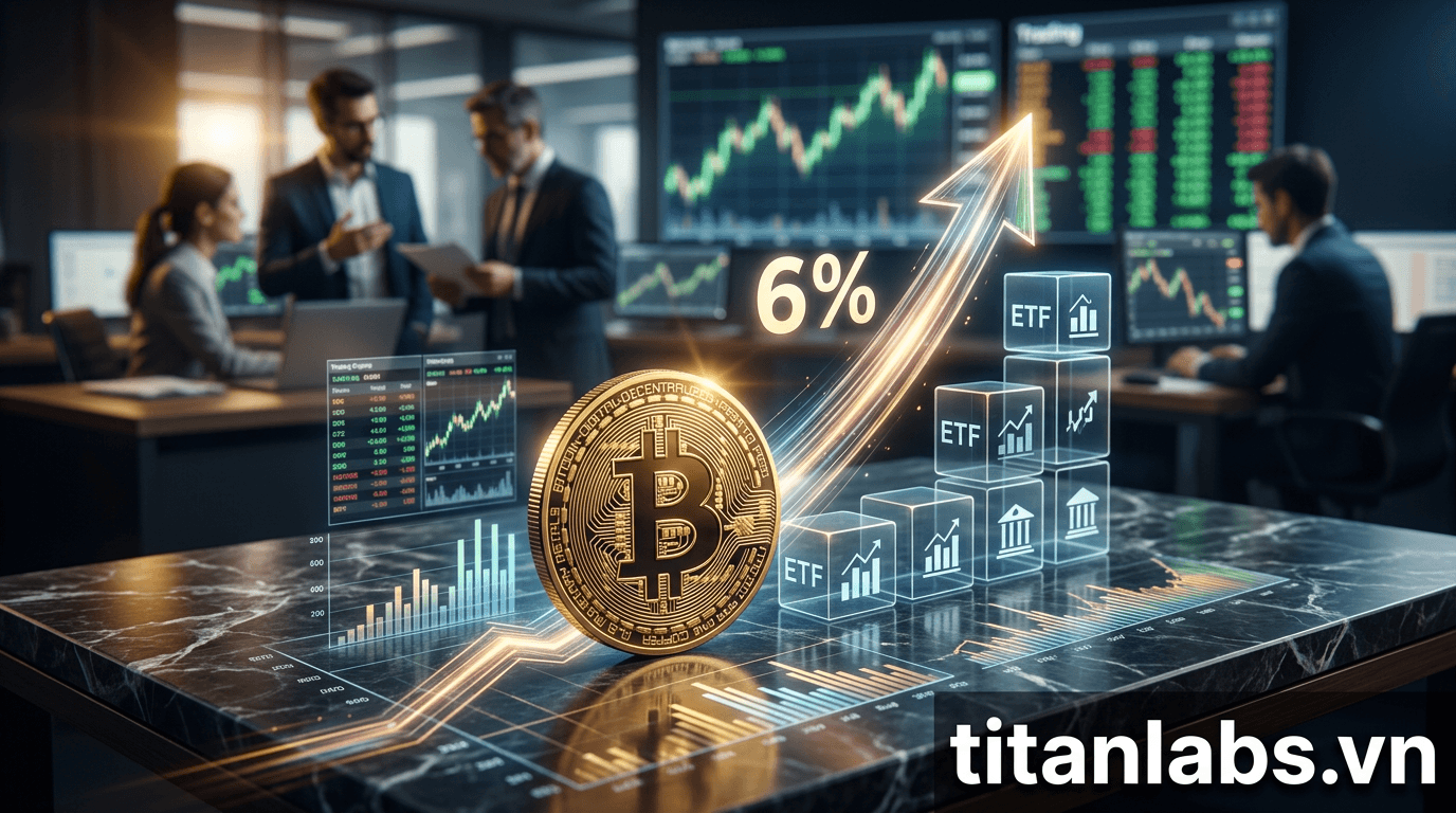 Bitcoin tăng 6% nhờ chiến lược và nhu cầu ETF