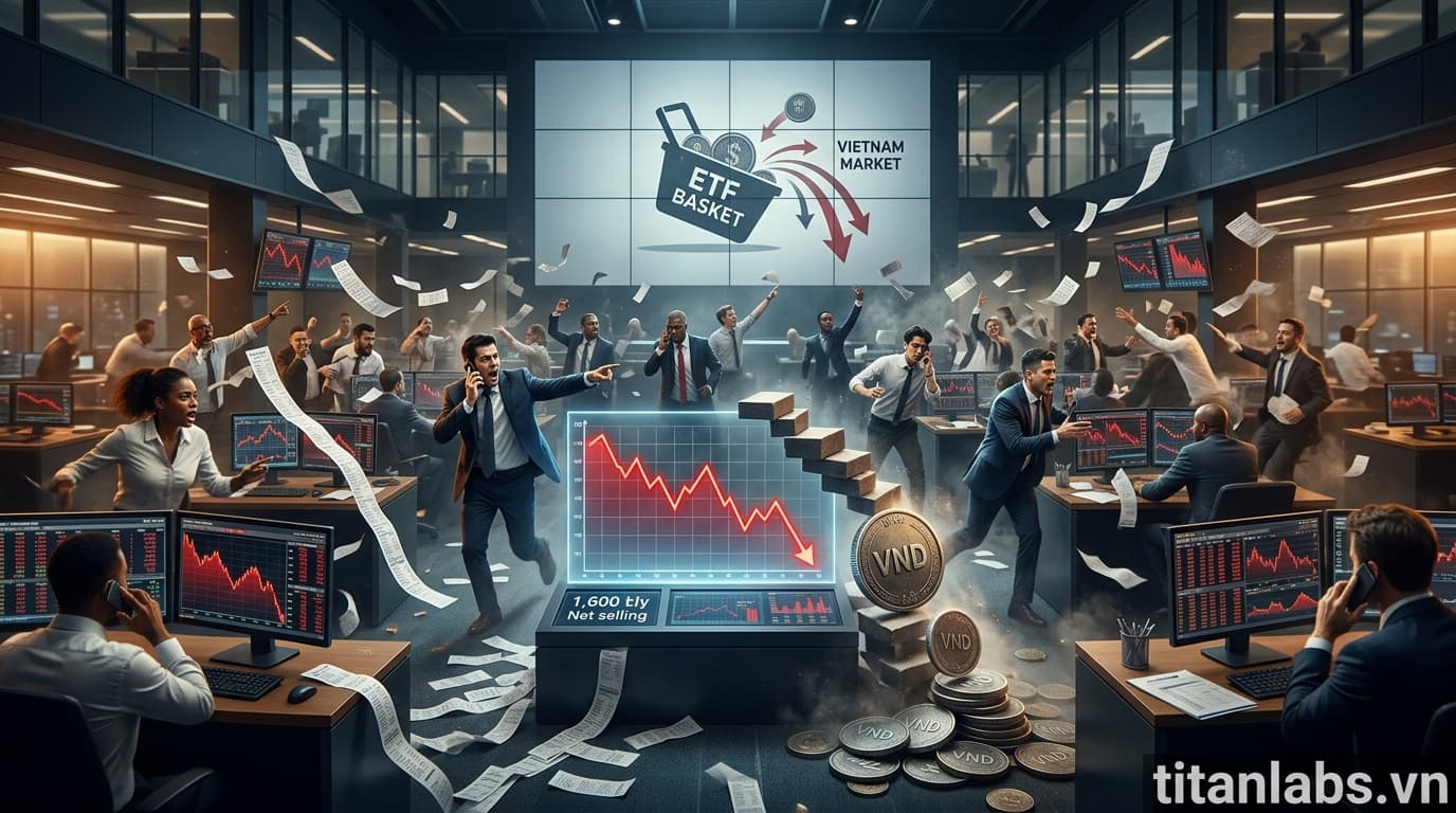 Khối ngoại bán ròng kỷ lục 1.600 tỷ đồng phiên cơ cấu ETF